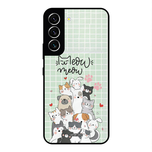 Meow Meow Samsung Galaxy S22 Mobile Back Cover - Cute PrintShield Case