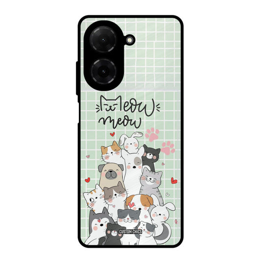 Meow Meow Poco C71 Mobile Back Cover - Cute PrintShield Case