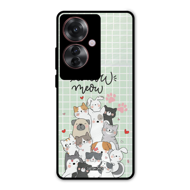 Meow Meow Oppo F25 Pro Mobile Back Cover - Cute PrintShield Case
