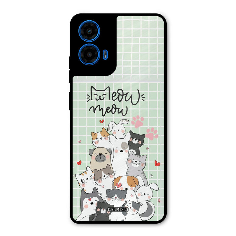 Meow Meow Moto G45 Mobile Back Cover - Cute PrintShield Case