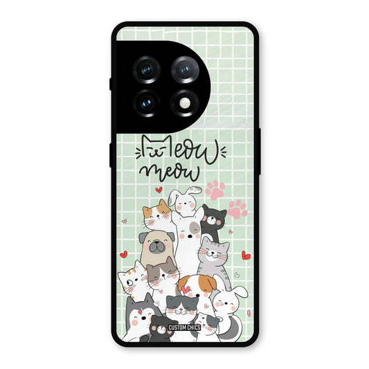 Meow Meow OnePlus 11 Mobile Back Cover - Cute PrintShield Case
