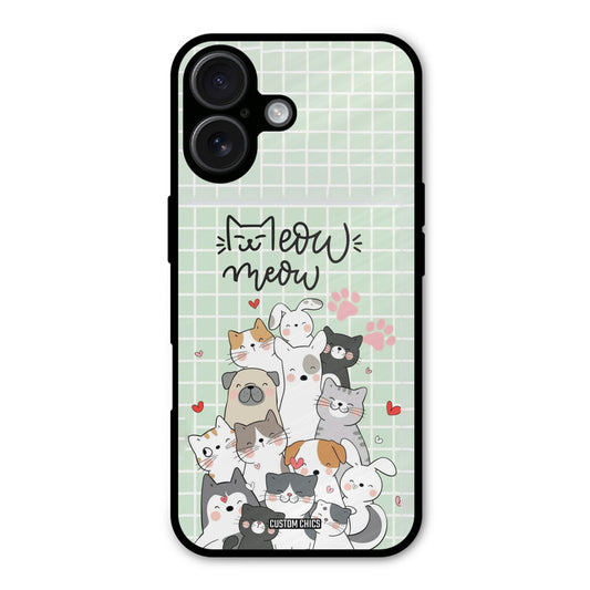 Meow Meow iPhone 16 Plus Mobile Back Cover - Cute PrintShield Case