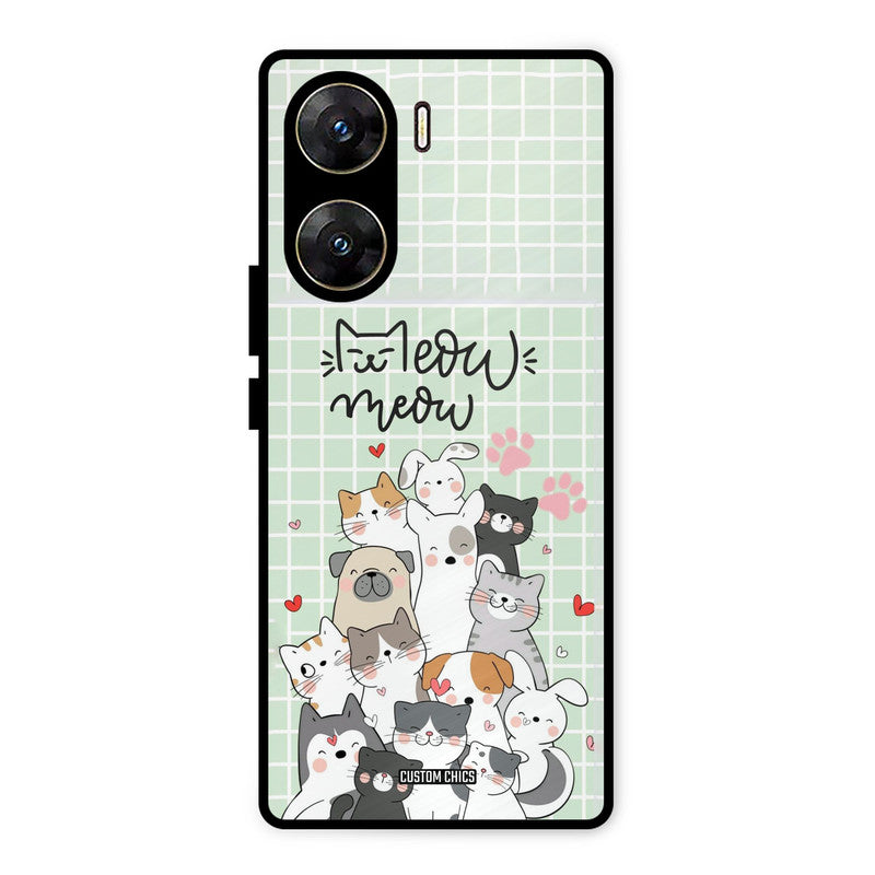 Meow Meow Vivo V29e Mobile Back Cover - Cute PrintShield Case