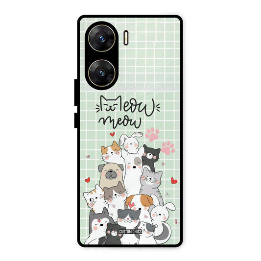 Meow Meow Vivo V29e Mobile Back Cover - Cute PrintShield Case