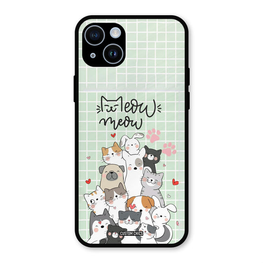 Meow Meow iPhone 14 Plus Mobile Back Cover - Cute PrintShield Case