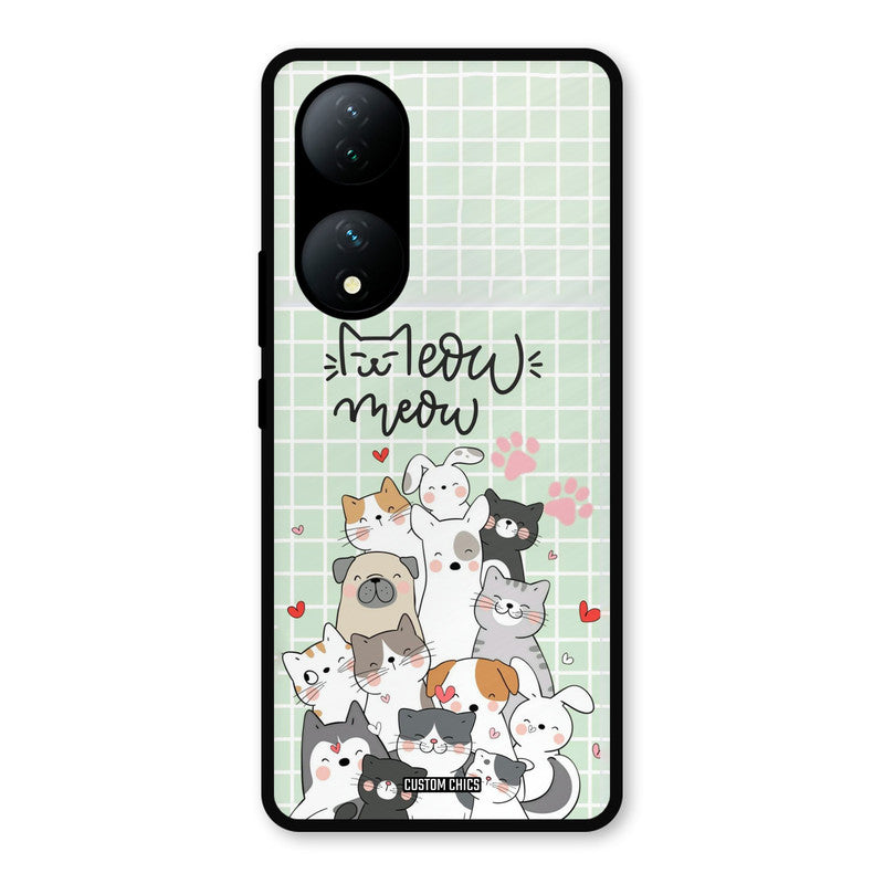 Meow Meow Vivo Y100 Mobile Back Cover - Cute PrintShield Case