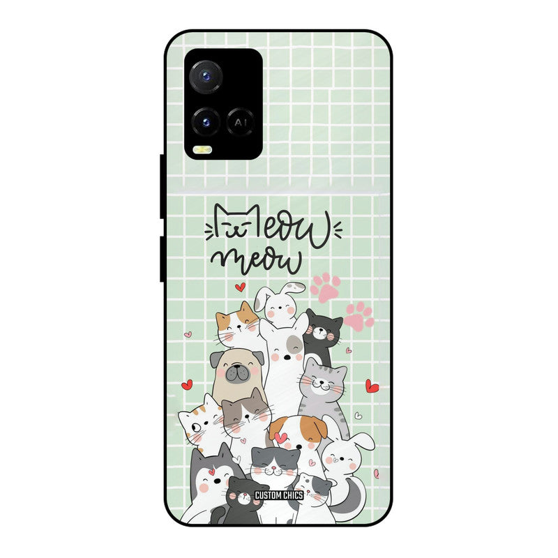 Meow Meow Vivo Y33s Mobile Back Cover - Cute PrintShield Case