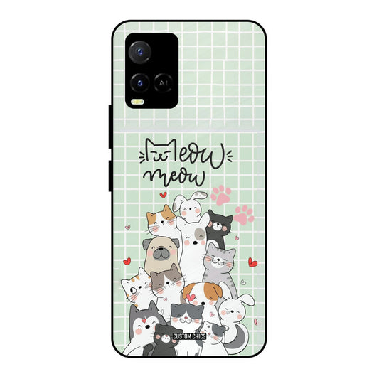 Meow Meow Vivo Y33s Mobile Back Cover - Cute PrintShield Case