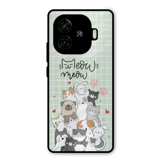 Meow Meow iQoo Z9 Turbo Mobile Back Cover - Cute PrintShield Case