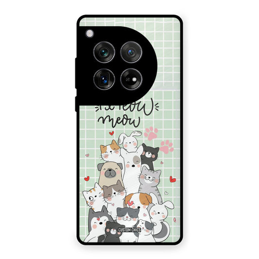Meow Meow OnePlus 12 Mobile Back Cover - Cute PrintShield Case