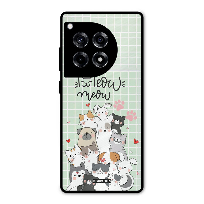 Meow Meow OnePlus 12R Mobile Back Cover - Cute PrintShield Case