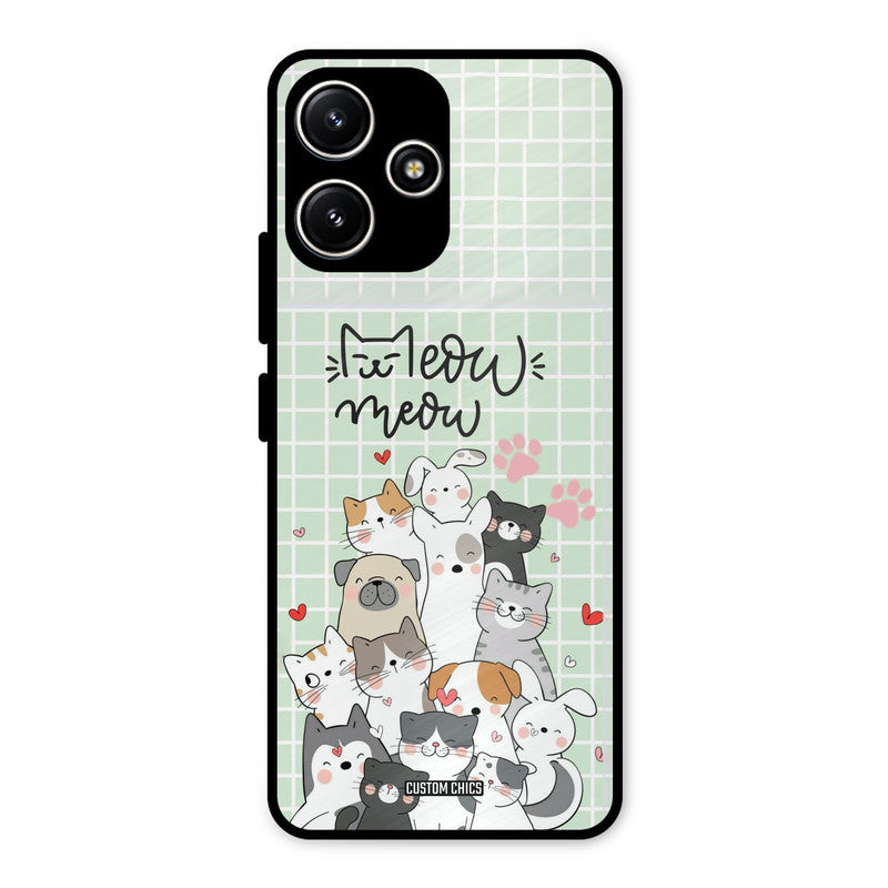 Meow Meow Redmi 12 5G Mobile Back Cover - Cute PrintShield Case