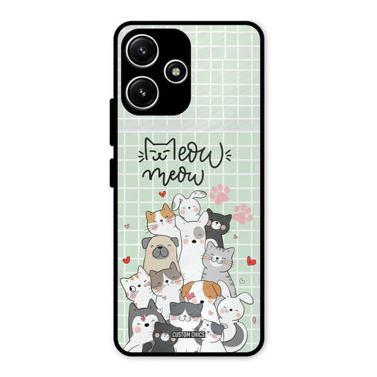 Meow Meow Redmi 12 5G Mobile Back Cover - Cute PrintShield Case