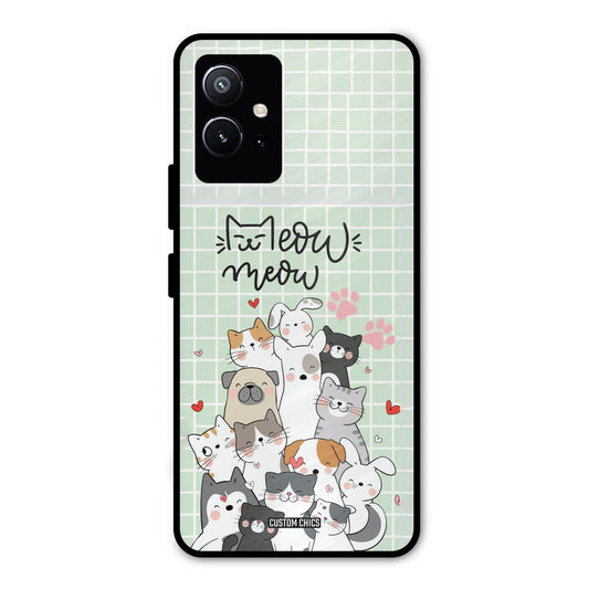 Meow Meow Vivo Y75 5G Mobile Back Cover - Cute PrintShield Case