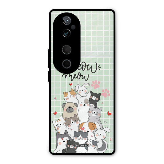 Meow Meow Vivo V40 Mobile Back Cover - Cute PrintShield Case