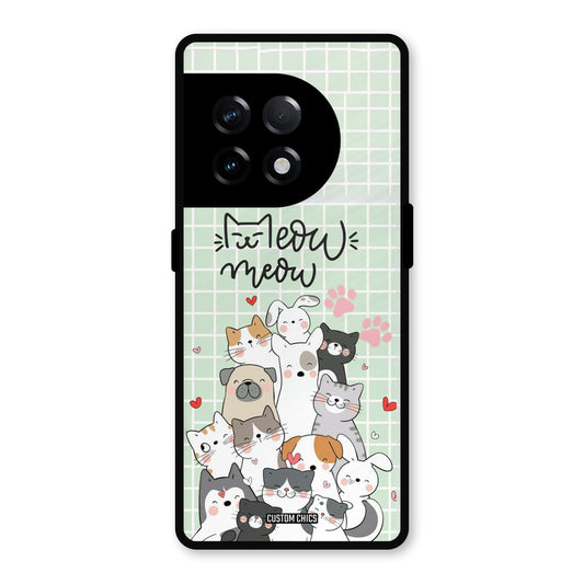 Meow Meow OnePlus 11R Mobile Back Cover - Cute PrintShield Case