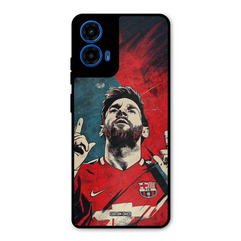 Messi Art Moto G45 Mobile Back Cover - Sports PrintShield Case