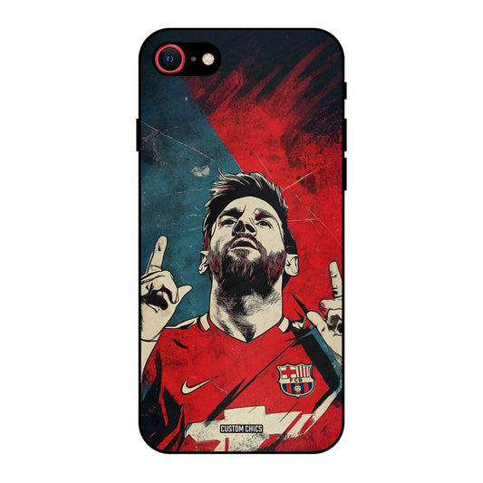Messi Art iPhone SE 2020 Mobile Back Cover - Sports PrintShield Case