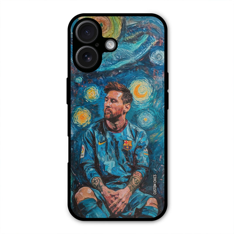Messi Painting  iPhone 16 Mobile Back Cover - Sports PrintShield Case