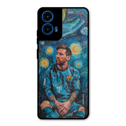 Messi Painting Moto G45 Mobile Back Cover - Sports PrintShield Case