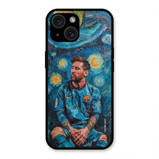Messi Painting  iPhone 15 Plus Mobile Back Cover - Sports PrintShield Case