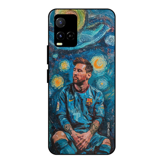 Messi Painting Vivo Y33s Mobile Back Cover - Sports PrintShield Case