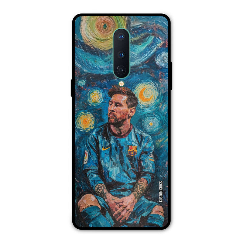 Messi Painting Oneplus 8 Mobile Back Cover - Sports PrintShield Case