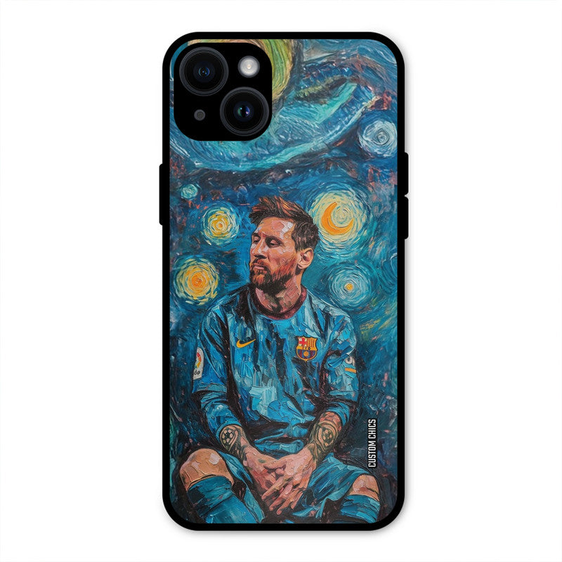 Messi Painting  iPhone 14 Plus Mobile Back Cover - Sports PrintShield Case