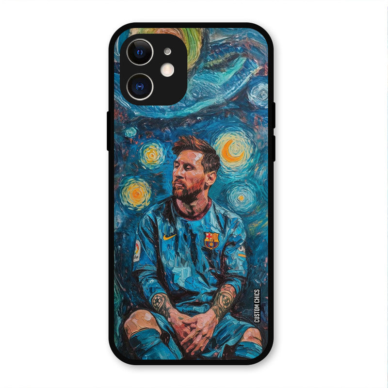 Messi Painting  iPhone 12 Mobile Back Cover - Sports PrintShield Case