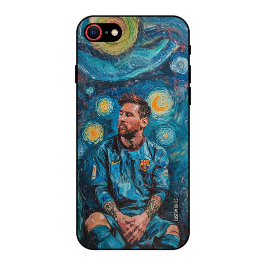 Messi Painting iPhone SE 2020 Mobile Back Cover - Sports PrintShield Case