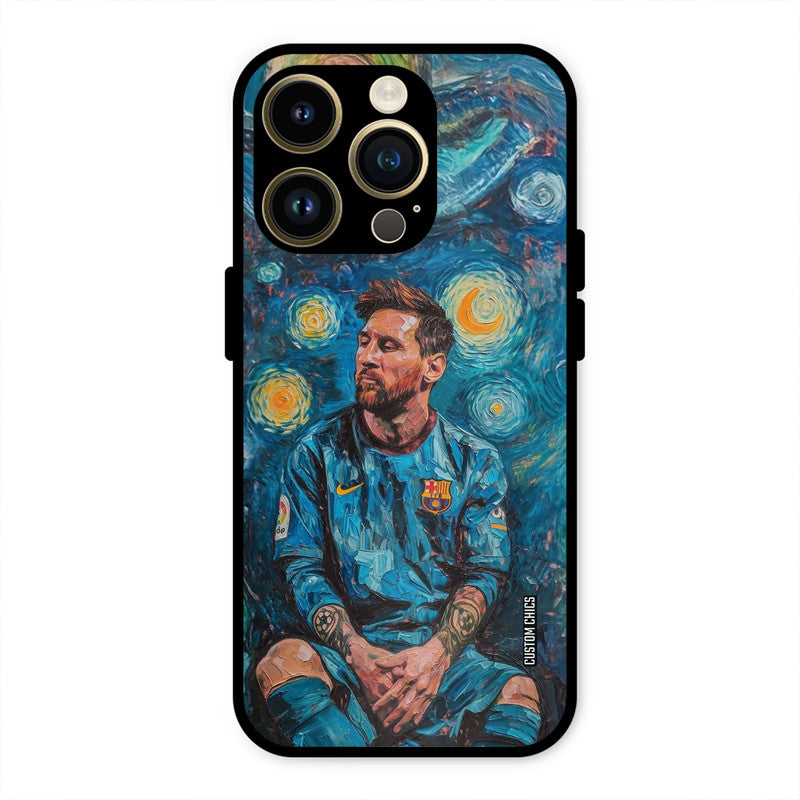 Messi Painting  iPhone 14 Pro Mobile Back Cover - Sports PrintShield Case