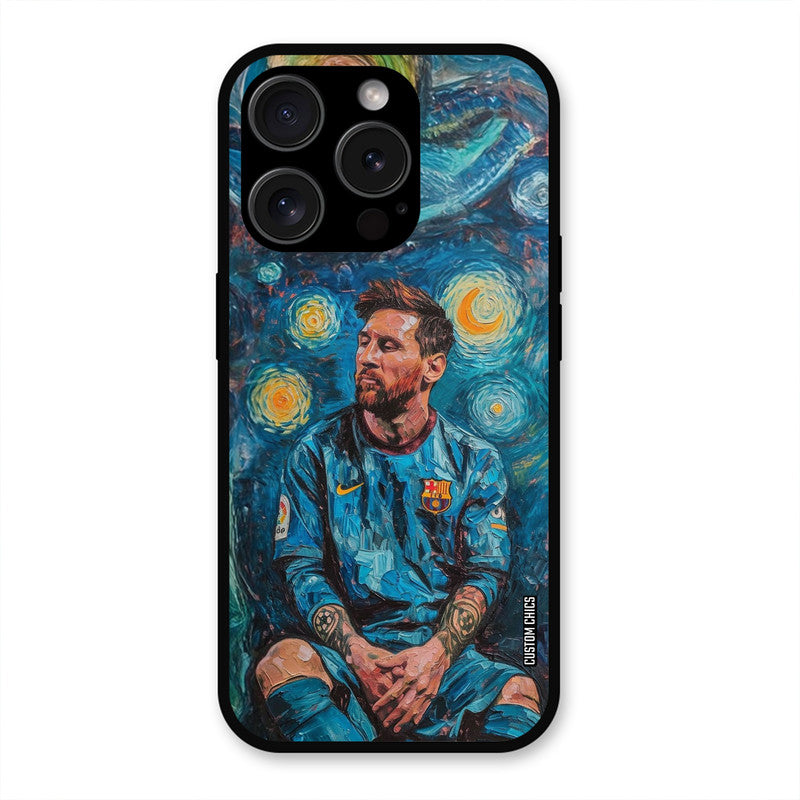 Messi Painting  iPhone 15 Pro Mobile Back Cover - Sports PrintShield Case