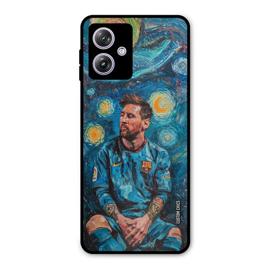 Messi Painting Moto G54 Mobile Back Cover - Sports PrintShield Case