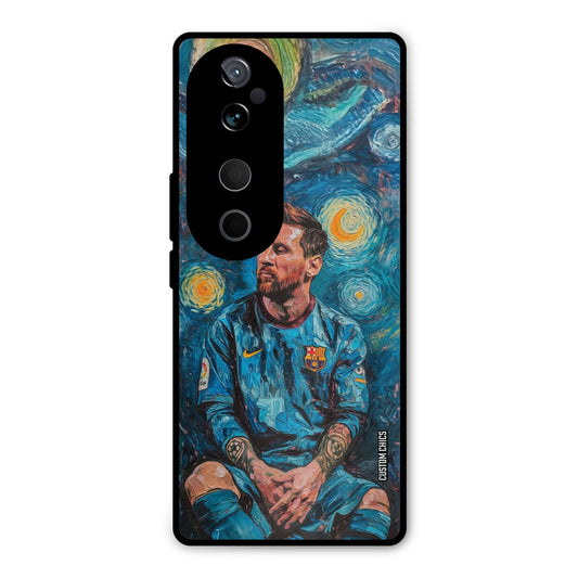 Messi Painting Vivo V40 Mobile Back Cover - Sports PrintShield Case