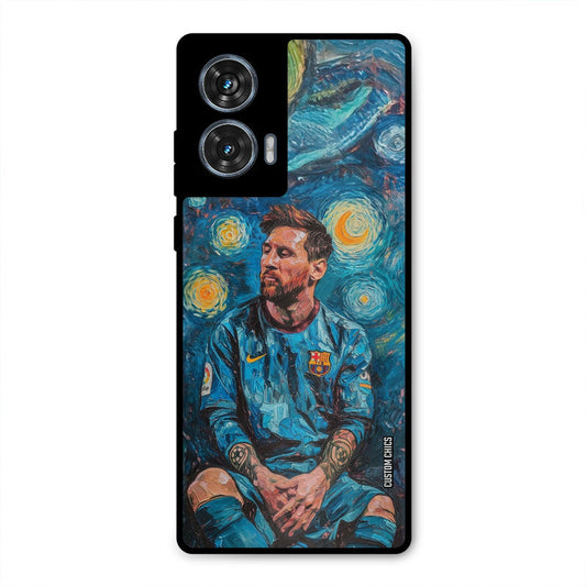 Messi Painting Moto G96 Mobile Back Cover - Sports PrintShield Case