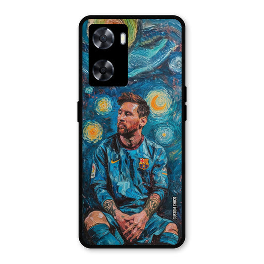 Messi Painting Oppo A57 2022 Mobile Back Cover - Sports PrintShield Case