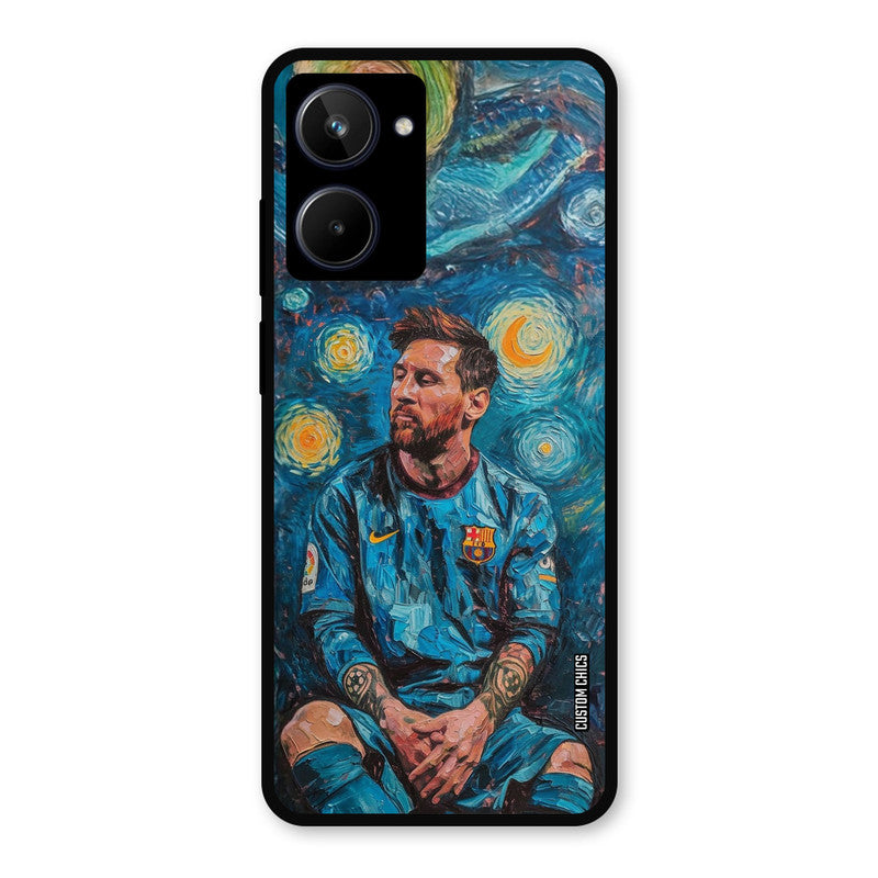 Messi Painting Realme 10 Mobile Back Cover - Sports PrintShield Case