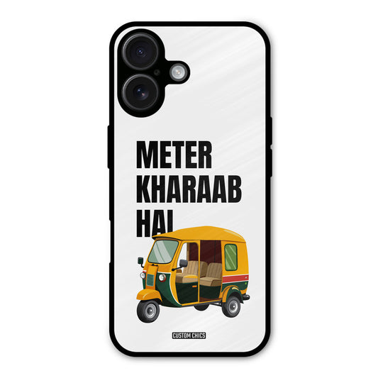 Meter Kharaab Hai iPhone 16 Plus Mobile Back Cover - Typography PrintShield Case