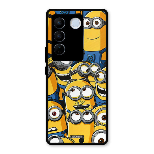 Minions Group Vivo V27 Pro Mobile Back Cover - Cute PrintShield Case