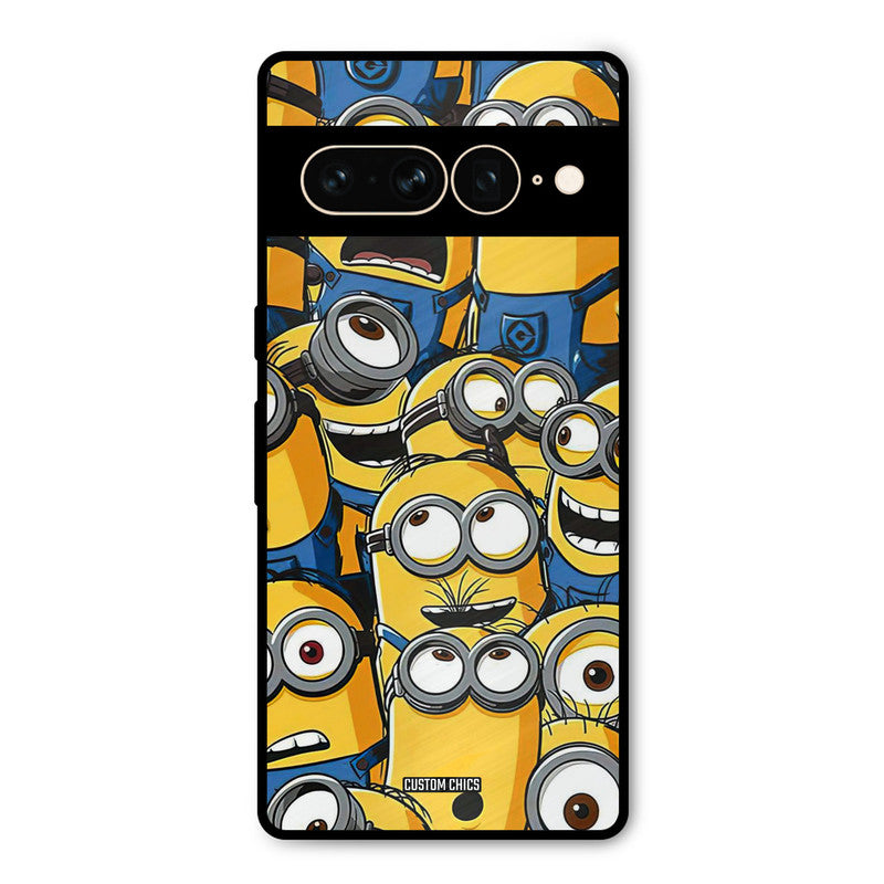 Minions Group Google Pixel 7 Pro Mobile Back Cover - Cute PrintShield Case