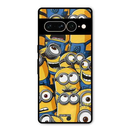 Minions Group Google Pixel 7 Pro Mobile Back Cover - Cute PrintShield Case