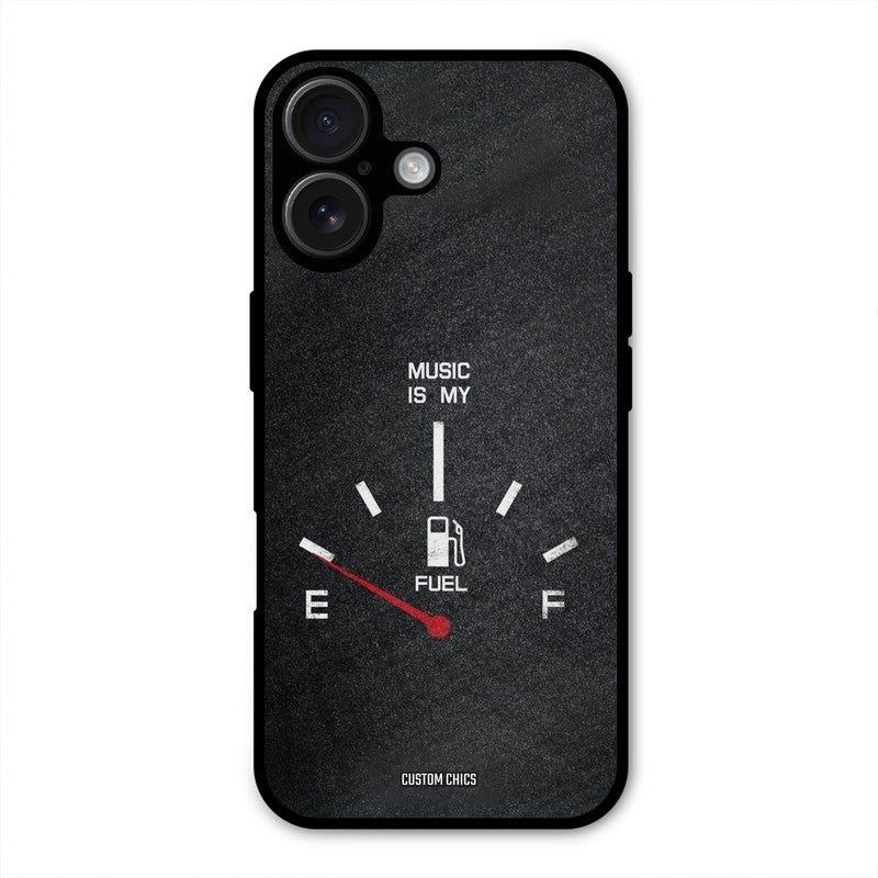 Music Fuel iPhone 16 Plus Mobile Back Cover - Typography PrintShield Case