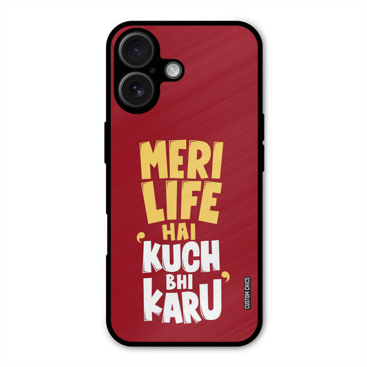My Life iPhone 16 Plus Mobile Back Cover - Typography PrintShield Case