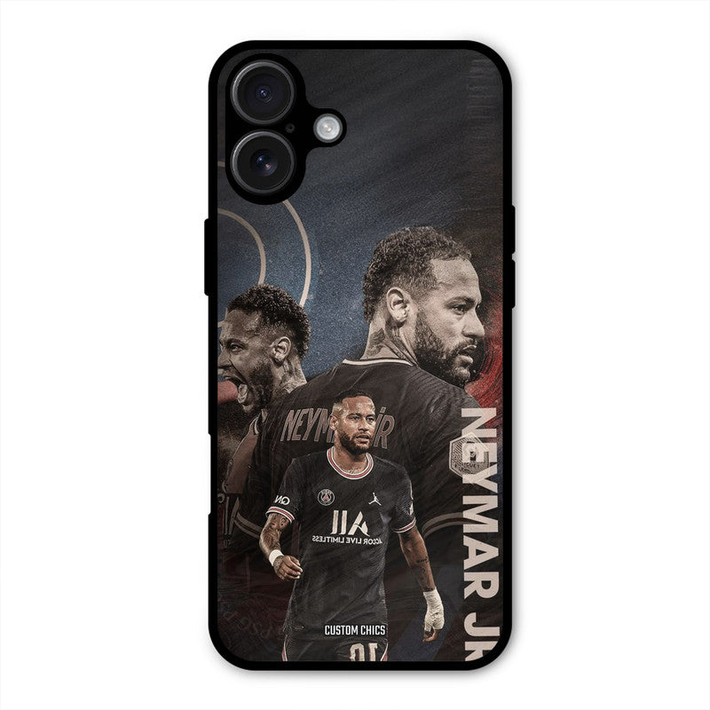 Neymar Portrait  iPhone 16 Plus Mobile Back Cover - Sports PrintShield Case