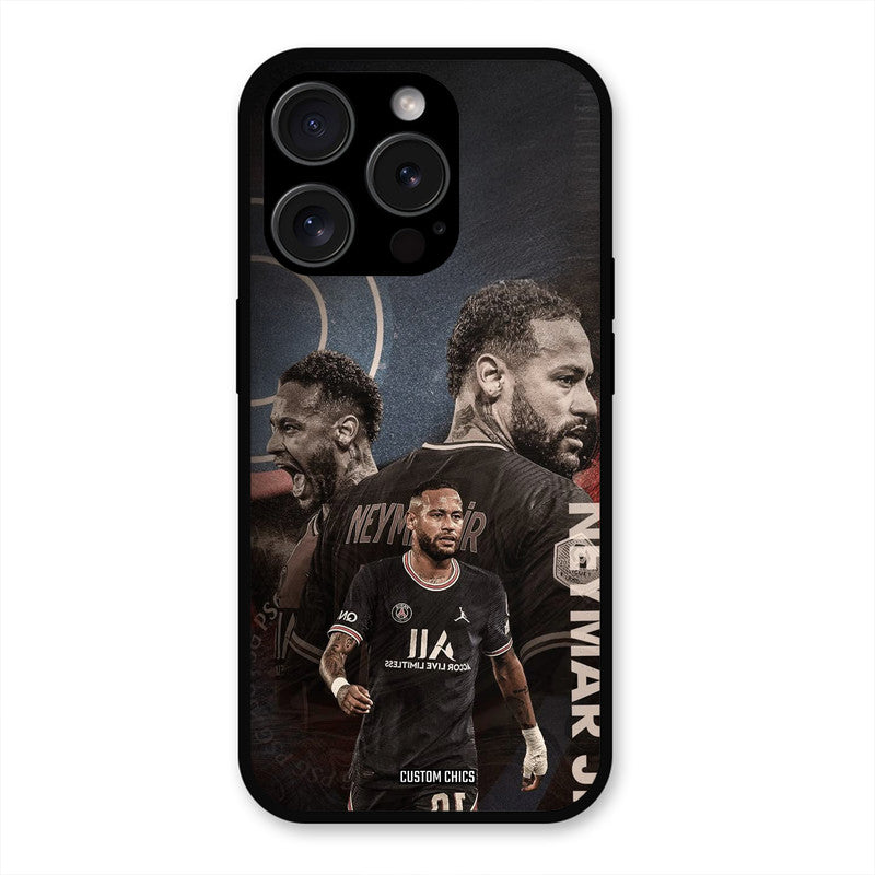 Neymar Portrait  iPhone 15 Pro Mobile Back Cover - Sports PrintShield Case
