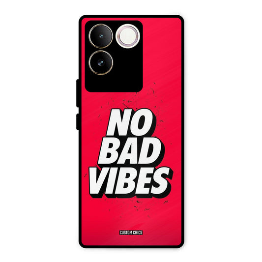 No Bad Vibes Vivo T2 Pro Mobile Back Cover - Typography PrintShield Case
