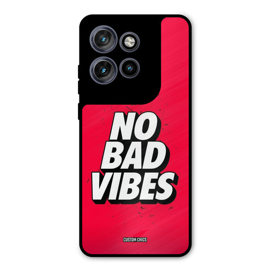 No Bad Vibes Motorola Edge 50 Neo Mobile Back Cover - Typography PrintShield Case