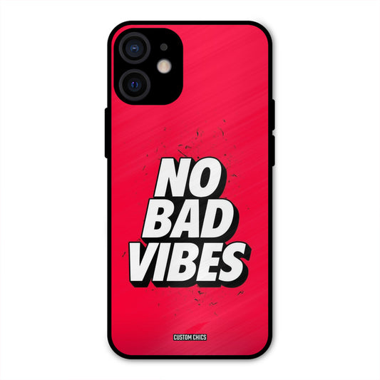 No Bad Vibes iPhone 12 Mini Mobile Back Cover - Typography PrintShield Case