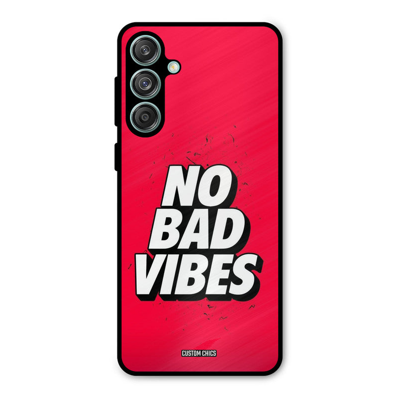 No Bad Vibes Samsung Galaxy M55 5G Mobile Back Cover - Typography PrintShield Case