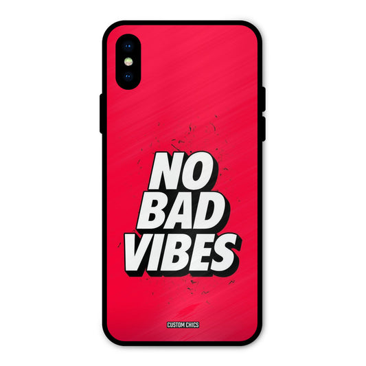 No Bad Vibes iPhone X Mobile Back Cover - Typography PrintShield Case